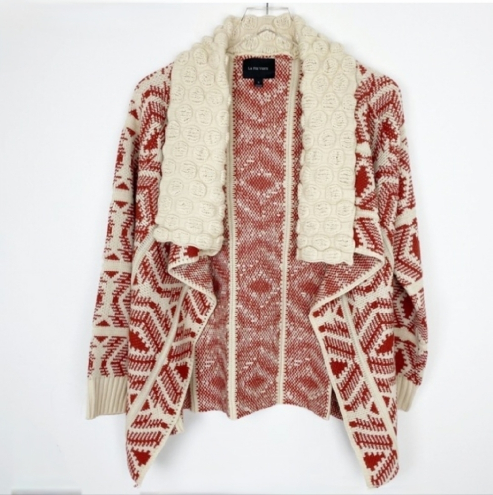 XS Anthropologie La Fee Verte Maple Trail Waterfall Cardigan